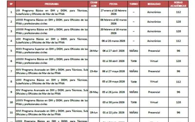 PROGRAMACIÓN ACADÉMICA DEL CENTRO DEL DIH Y DDHH DE LAS FFAA – AF 2026